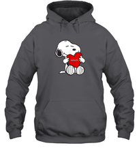 Load image into Gallery viewer, Valentine Snoopy Hugging Heart T-shirt Hoodie