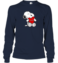 Load image into Gallery viewer, Valentine Snoopy Hugging Heart T-shirt Long Sleeve T-Shirt