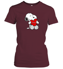 Load image into Gallery viewer, Valentine Snoopy Hugging Heart T-shirt Women's T-Shirt