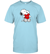 Load image into Gallery viewer, Valentine Snoopy Hugging Heart T-shirt T-Shirt
